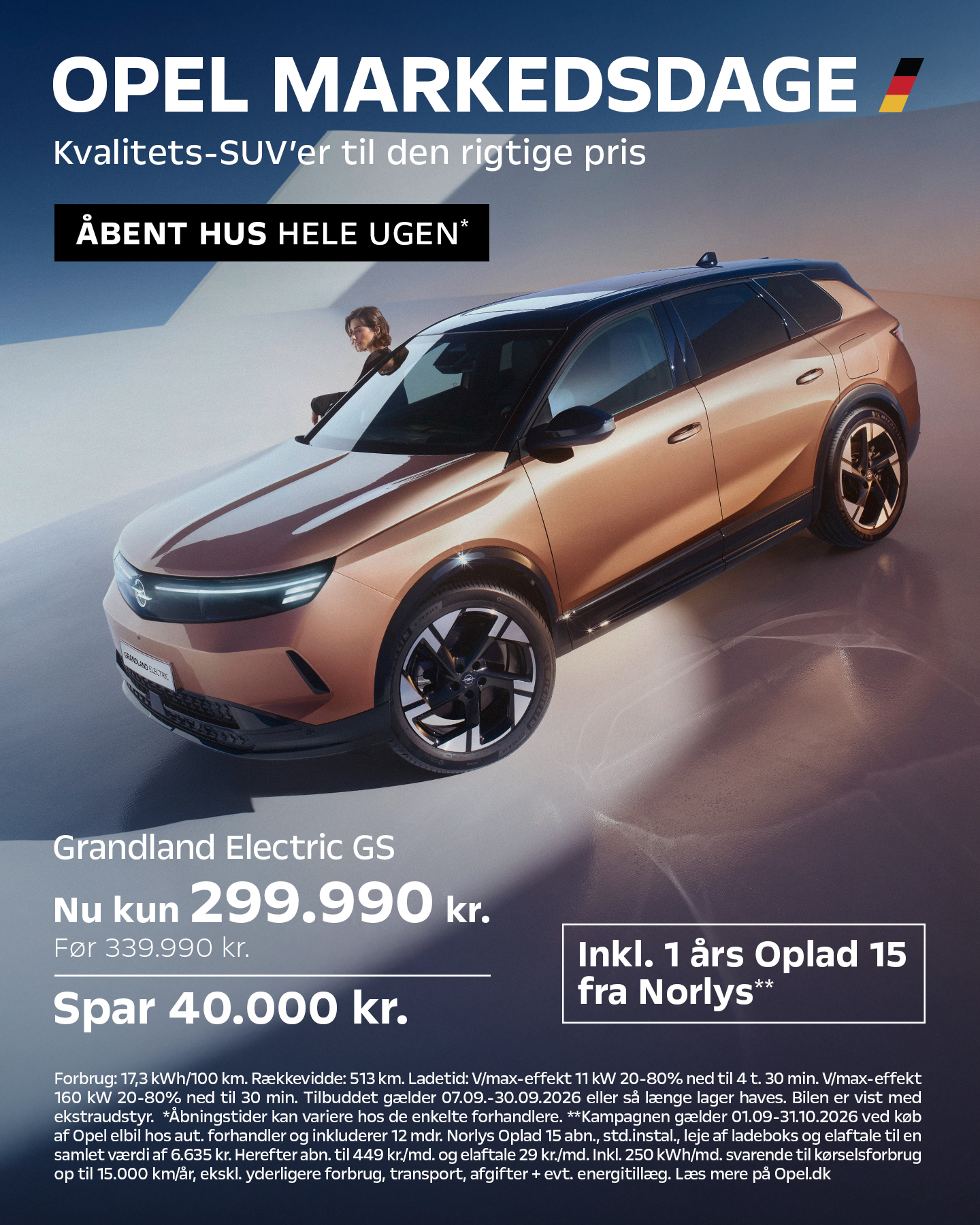 GÆLDER FRA D. 7_9 - U37 - FB annonce, Opel Grandland, spar 40.000 kr. (still) 12.09.2026